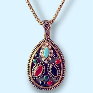 💖2 for $15💖NWT NEW necklace beautiful teardrop pendant stones